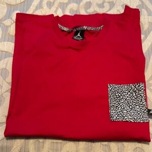 Jordan Red Short Sleeve Tee with Black and White Pocket